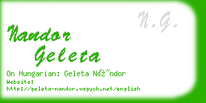 nandor geleta business card